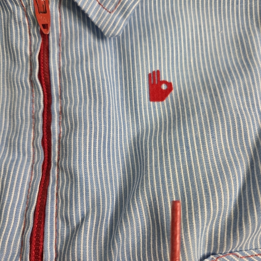 Vintage Sasson Nautical Sailor Theme Blue White Striped One Piece Size 0-3 - Picture 3 of 5